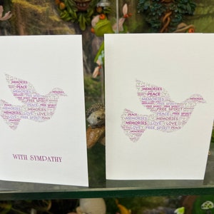 CARTA COLOMBA - con simpatia - pace - può essere personalizzata con qualsiasi messaggio di auguri sul fronte