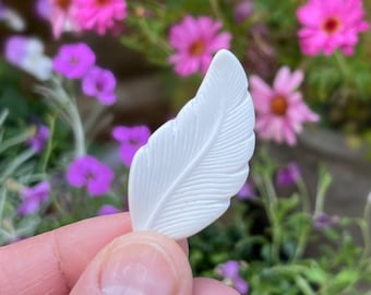 Angel Feather healing and meditation tool in pure white handmade with love and blessed with angelic energy