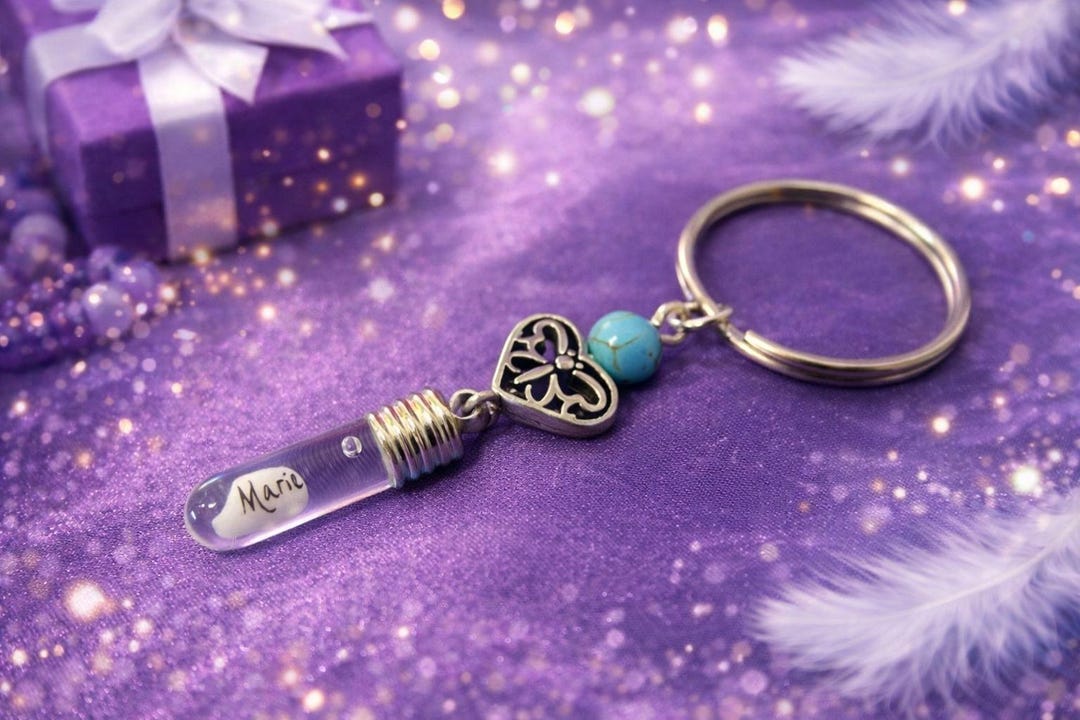 Name On Rice Ring Personalised HEART KEYRING Name on Rice - Personalised With Your Choice ...