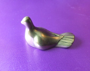Bronze Dove 100mm the gift of Peace, handmade using quartz, angelite, selenite,hand polished so feels lovely to the touch