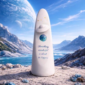 Interstellar Totem Sculpture – Pleiades Constellation Marble Affirmation Decor