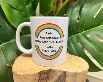 I am far greater MUG  can be personalised with a name