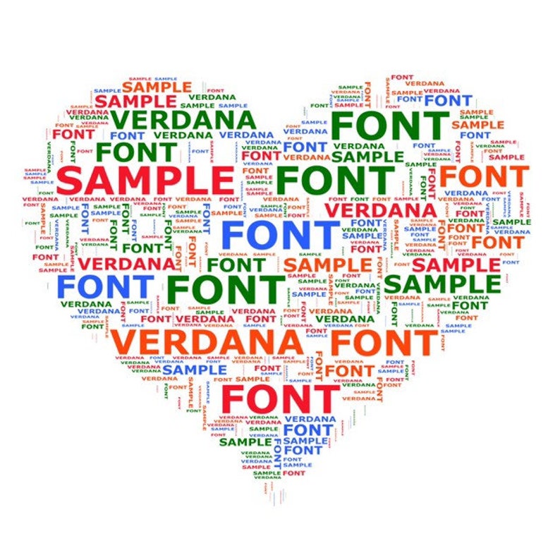 WORD ART Heart Shape Your Chosen Names in a Heart on A4 - Etsy