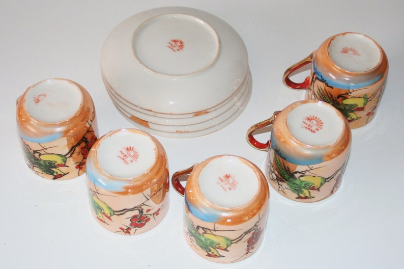 Four Small China Tea Set Cups and Saucers Made in Japan Etsy