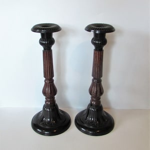 Stunning Pair Of Beautiful Laura Ashley Vintage Bronzed Candlesticks /MEMsArtShop.