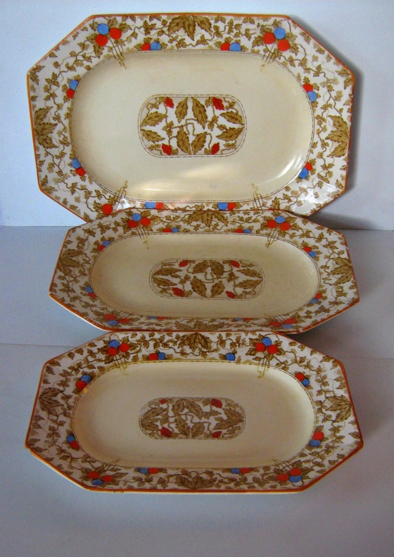 Set of Three Stunning Large Unique Antique Serving Dishes J Etsy