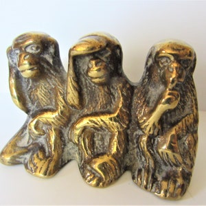 6 oder 15 STÜCK, Antik Silber 3D 3 Wise Monkeys Charm Anhänger