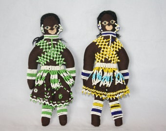 Two Vintage Beaded Dolls.