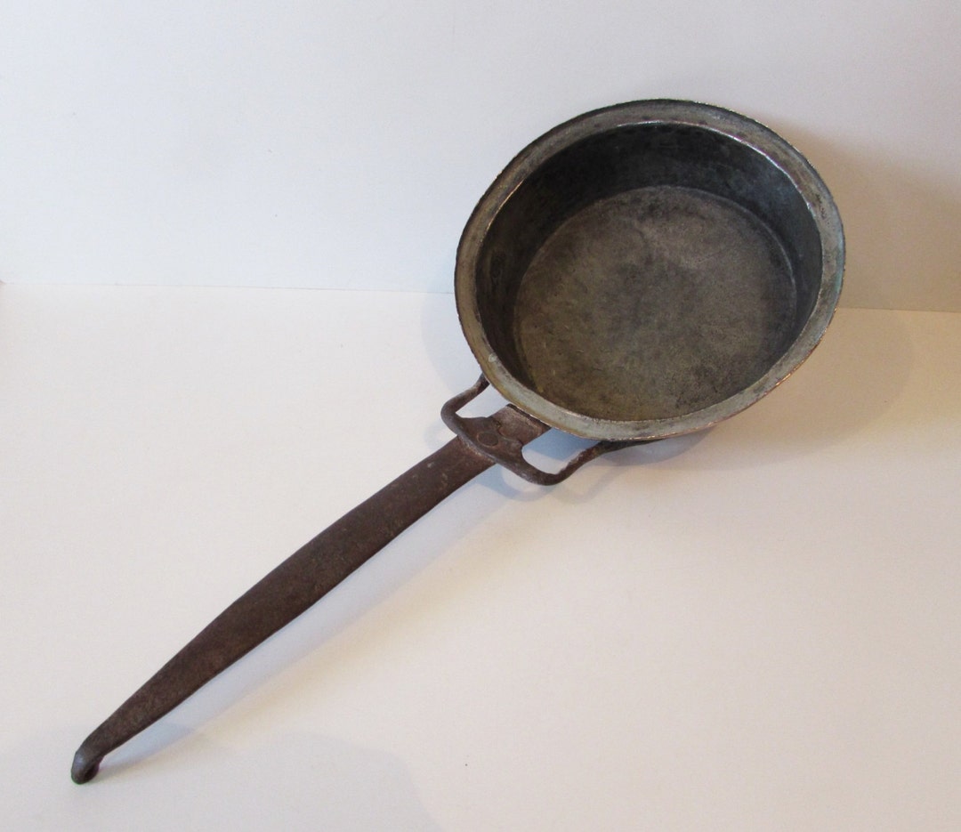 Unusual Antique Beaten Copper Cooking Pot/saucepan With Long Etsy