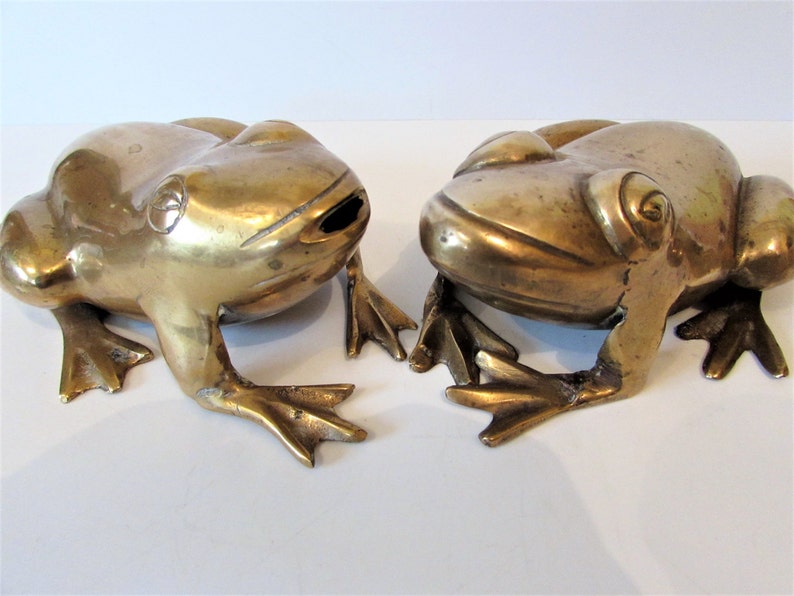 A Large Pair of Vintage Brass Frog Ornaments. Etsy UK