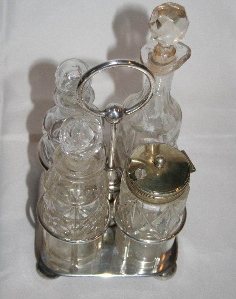 Stunning Antique Cruet Set Sunning Cut Glass Etsy
