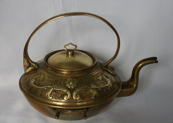 Casa De Muñecas Manija Perilla de Latón hervidor de cobre /& Accesorio de Cocina Antigua