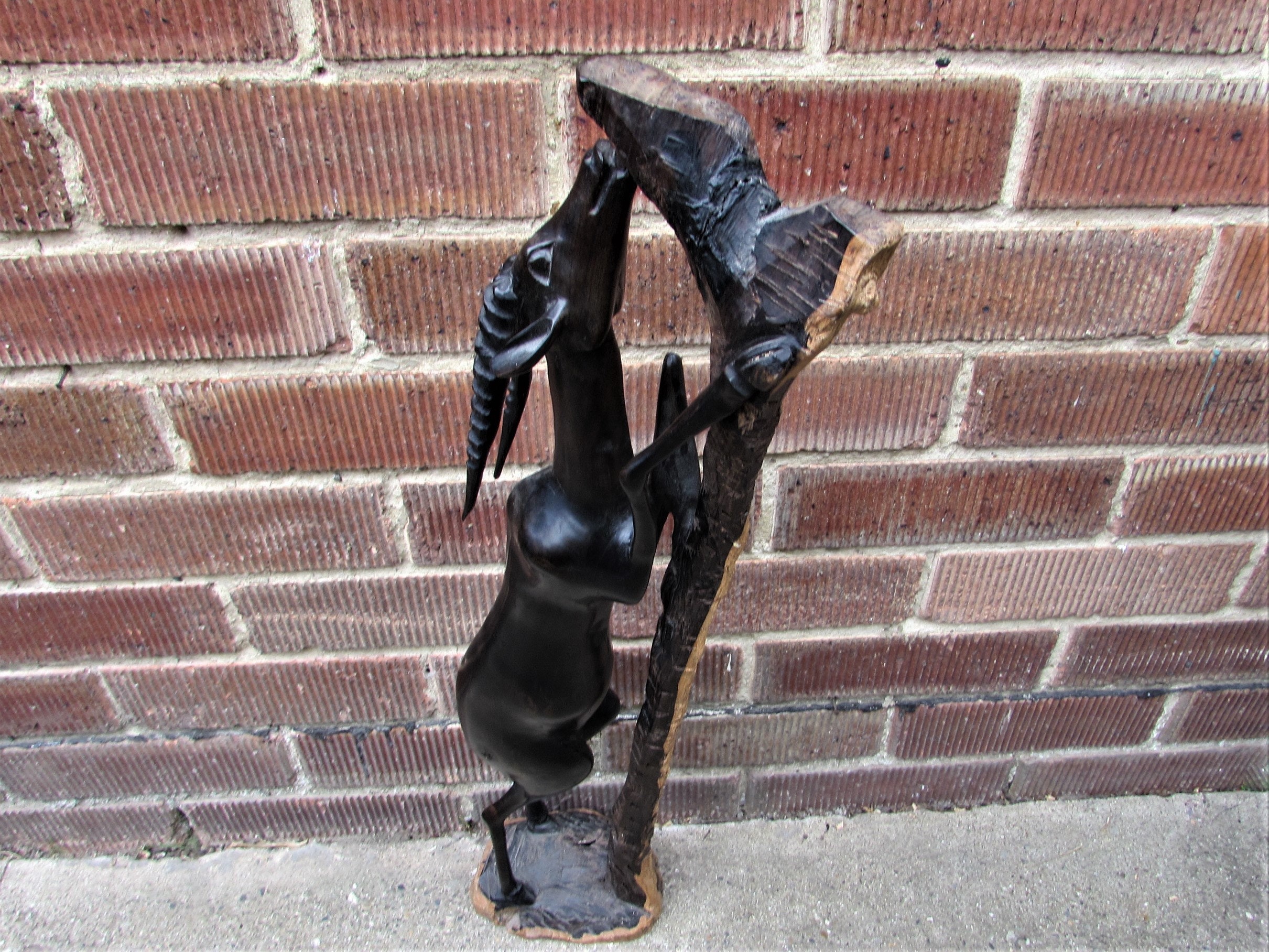 Very Unusual Large Heavy Carved Wood Sculptural Holder MEMsArtShop.
