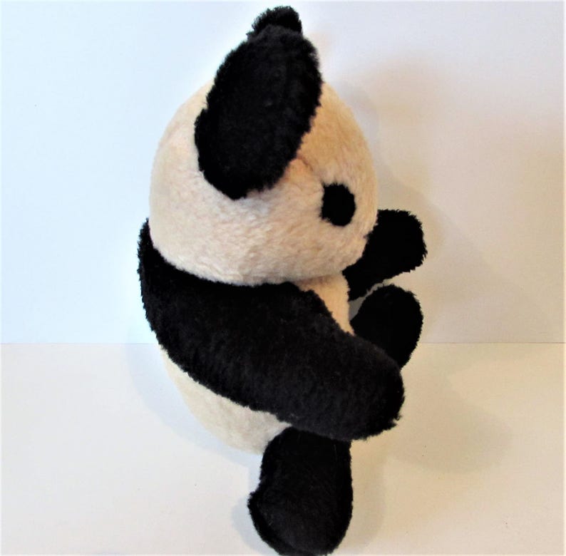 Charming Vintage Plush Panda Bear Hard Filled 50s / | Etsy