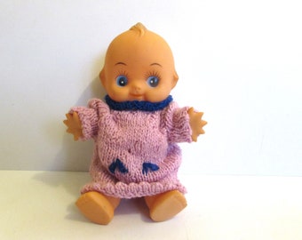 Small Vintage Kewpie Doll  With Homemade Dress. /MEMsArtShop.