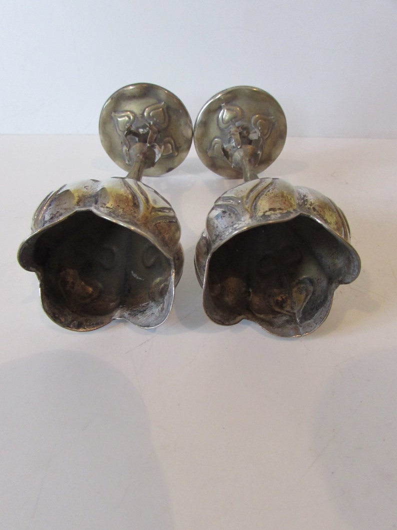 Two Stunning Vintage Art Nouveau Vases Tulip Design Etsy