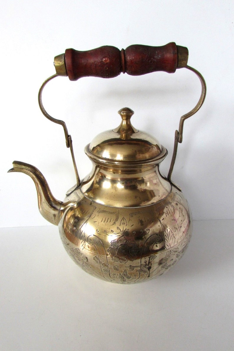 Stunning Large Antique/Vintage Brass Kettle/Pot Indian Etsy