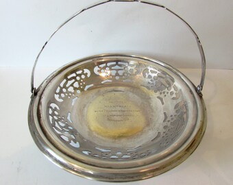 Stunning Vintage Decorative Presentation Silver Plate Dish On Stand With Feet / MEMsArtShop.