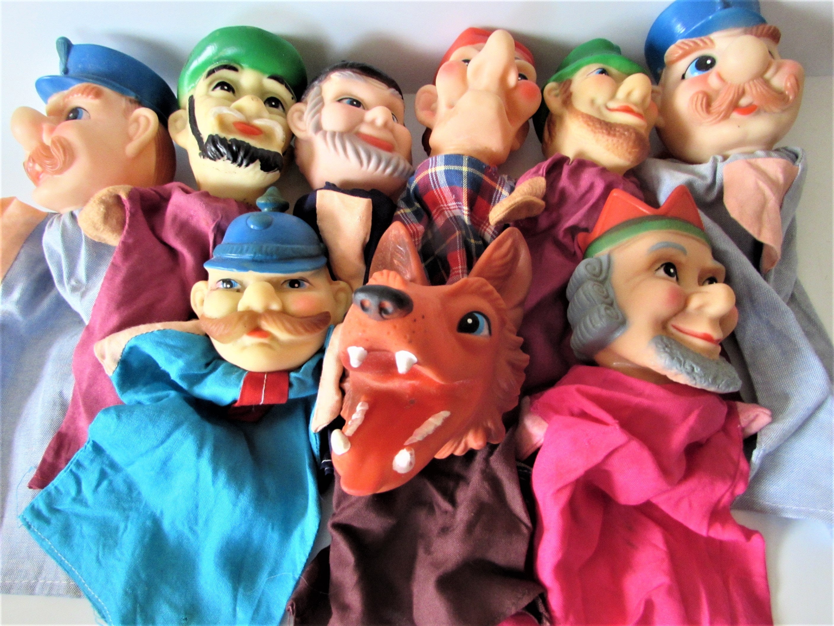 Vintage hand puppets sales