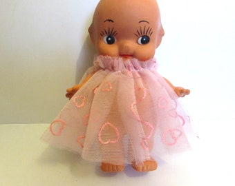 Small Vintage Kewpie Doll  With Homemade Dress. /MEMsArtShop.