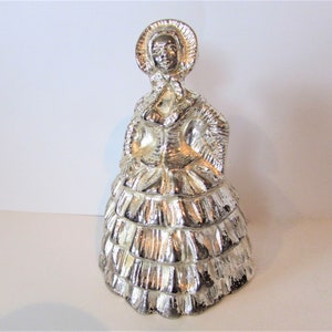 Rare Unusual Vintage Silver Metal Bell Lady /MEMsArtShop.