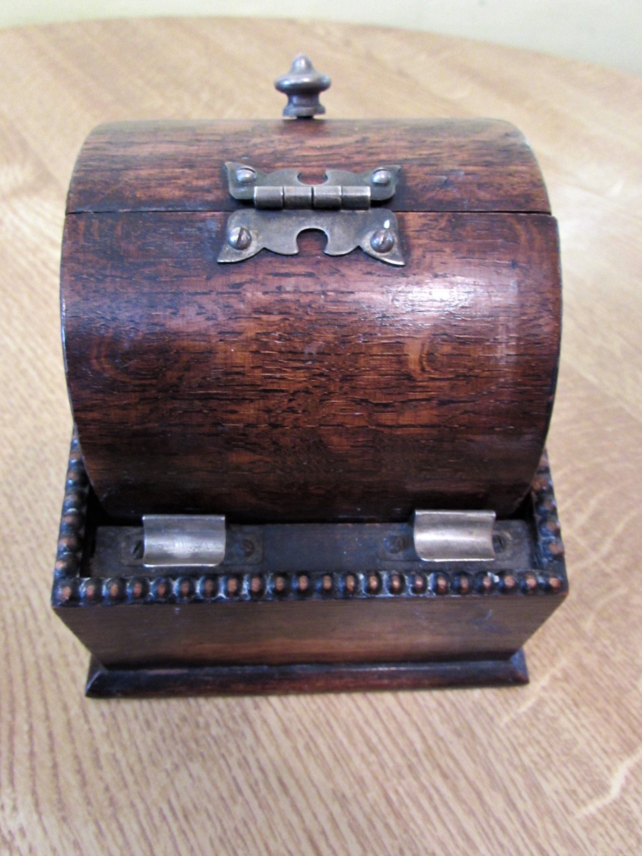 Antique Wooden Cigarette Dispenser/box With Roll Top. 1930s. 