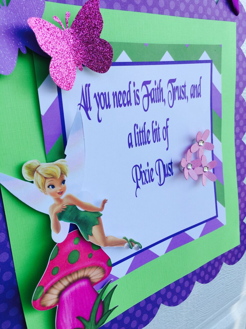 Tinkerbell Door Sign Tinkerbell Welcome Door Sign Pixie Etsy