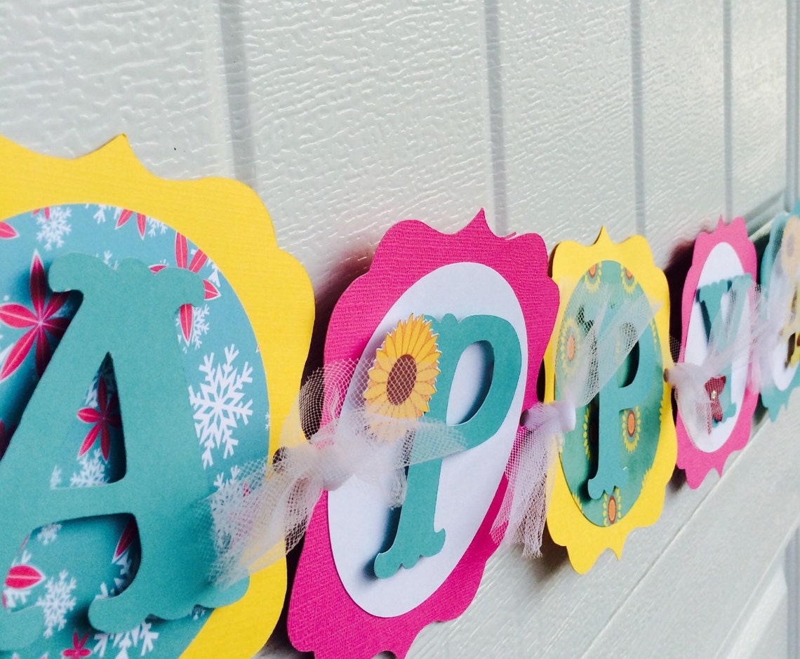 Frozen Fever birthday banner Frozen Fever Frozen Fever Etsy