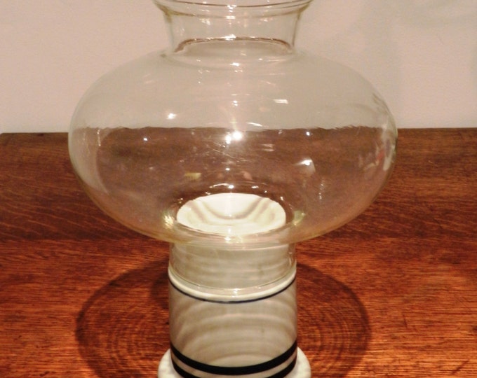 Dansk Hurricane Candle Holder Vintage Blue & White Etsy