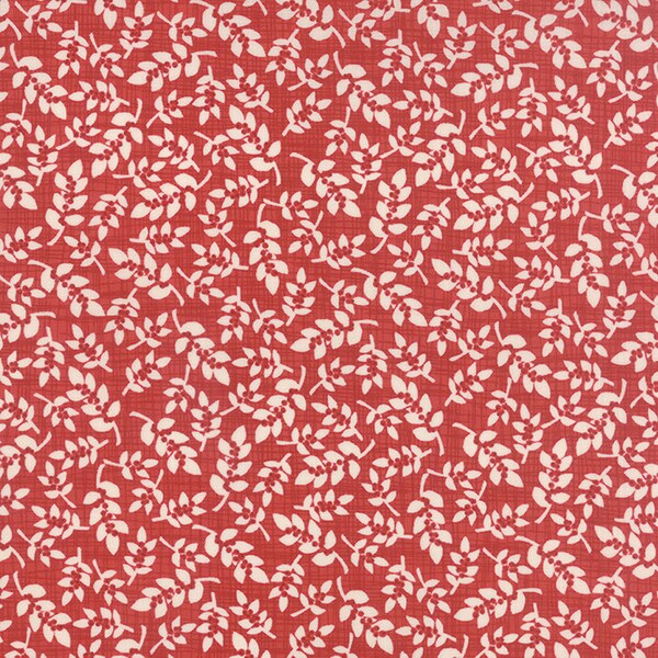 WINTERBERRY By KATE & BIRDIE For Moda Fabric Red Leaves Berries 1 Yard Christmas Fabric