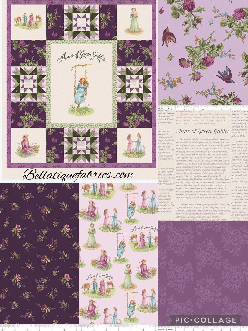 ANNE Of GREEN GABLES Fabric Bundle Panel plus 5 Yards by Riley Etsy