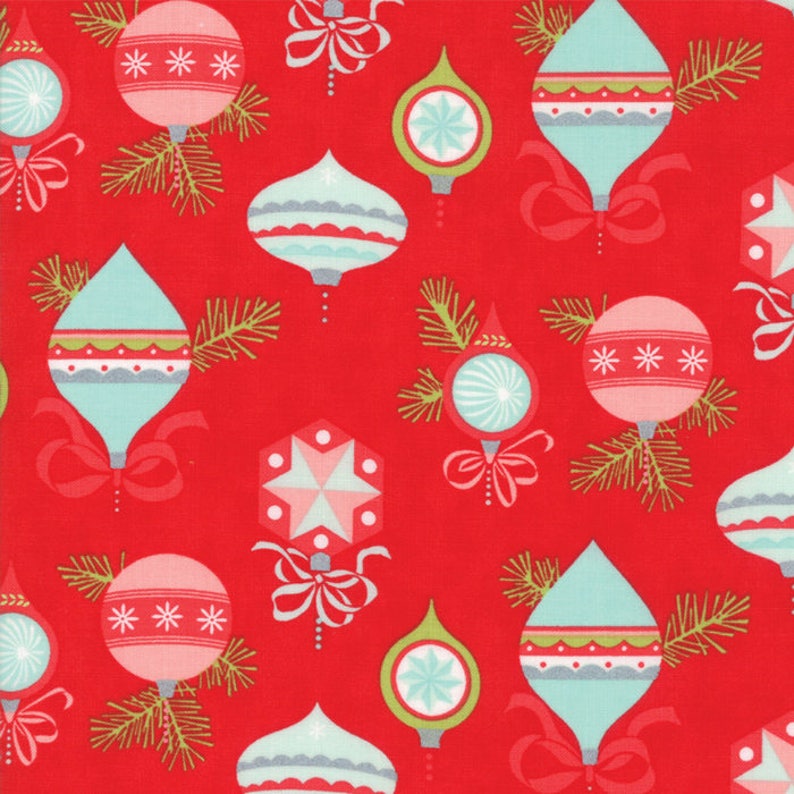VINTAGE HOLIDAY Bonnie /& Camille Vintage Christmas Winter Berries Pink 1 Yard Moda Fabric
