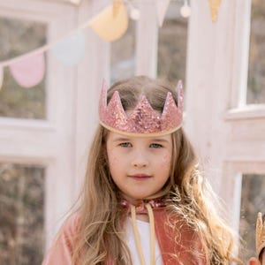 Fairy-tale Crown “Pink Sequins”, Girls halloween costume, Crown for a child, Princess costume, Halloween, Carnival, Fairy costume for a girl