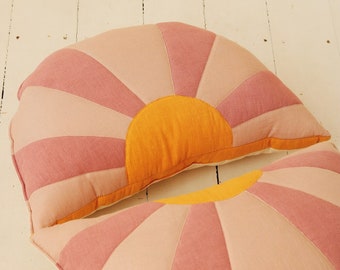 Sun Pillow “Lazy Santa Cruz”, Decorative cushion , Linen cushion,Sofa cushion, Cushion for children's room, for living room, for bedroom