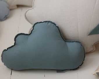 Linen cloud cushion "Eye of the sea", Bed cushion, Pillow for boy, Gift for children, Children's room, Eco-friendly baby pillow