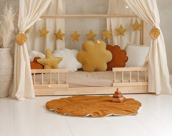 Ciel de lit « Coton brut » au-dessus du lit | Ciel de lit pour enfants | Chambre d'enfant |Rideaux de lit en coton| Décoration pour enfants|Tente de lit pour enfants|Auvent de lit pour tout-petits