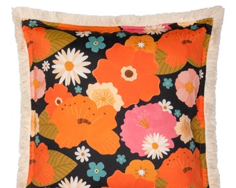 Pillowcase with fringe "Picnic with Flowers"