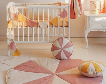 Patchwork Pillow “Powder Pink Candy”, Soft Pillow, Chair, Sofa, Bed ,Cushion for Girl, Pillow for Baby, Kids Gift, Kids room,Children&#39;s room