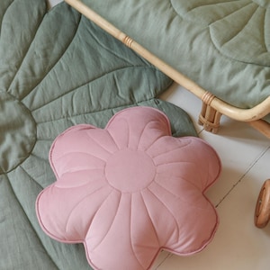 Velvet flower pillow &quot;Pink elderberry&quot; Children&#39;s room decoration, spring home decor, easter home decoration, gift for girl, montessori room