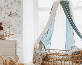 Canopy “Blue Circus”, bed canopy, crib canopy, kids room, nursery canopy for kids, canopy for boy, boy's room, baby room, gift for kid