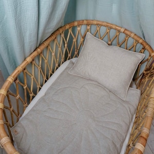 Linen bloom child cover set  &quot;Sand&quot;, Baby bedding,Stroller cover, Bedding for kids bed, Cradle bedding set, Anti-allergic bedding