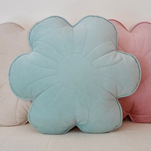 Velvet bloom pillow "Mint", Home Decor Cushion, Soft Pillow, Chair, Sofa, Bed ,Cushion for Girl, Kids room, Nursery