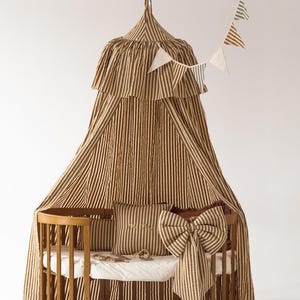 Canopy Ruffle in Stripes, A Quick Way to Transform Your Child’s Room or refresh old canopy in nursery room- A variety of colors and patterns