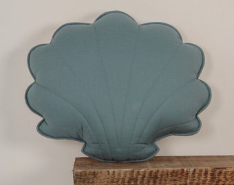 Oreiller en coquille de lin « Oeil de la mer », accessoires modernes pour la maison, décoration faite à la main, décoration de chambre d'enfant, cadeau pour bébé, boho chic, vie éclectique