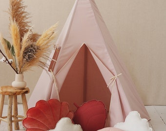 Pink Teepee Tent, Gift for kids, Teepee tent for kids, High quality, Handmade, Teepee tent for girl, baby room, Garden, Terrace