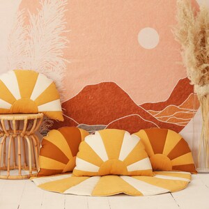 Sun Pillow “Dinner in Sausalito”, Decorative cushion , Linen cushion,Sofa cushion, Cushion for children's room, for living room,for bedroom