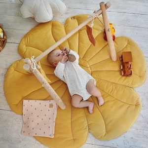 Tappeto da gioco con fiori in velluto &quot;Honey Azalea&quot; Montessori per cameretta, decorazione per la cameretta dei bambini, tappetino da picnic, area giochi, regalo per il primo compleanno e baby shower.