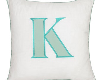 Personalised embroidered pillowcase with letter. Perfect present for your kid, name pillows, unique  babtism gift, baby shower gift idea