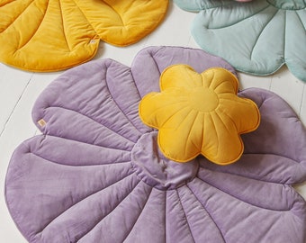Velvet bloom mat "Violet", Mat for teepee tent, mat for canopy, carpet for childreen, Kids room, Baby room, Floor mat