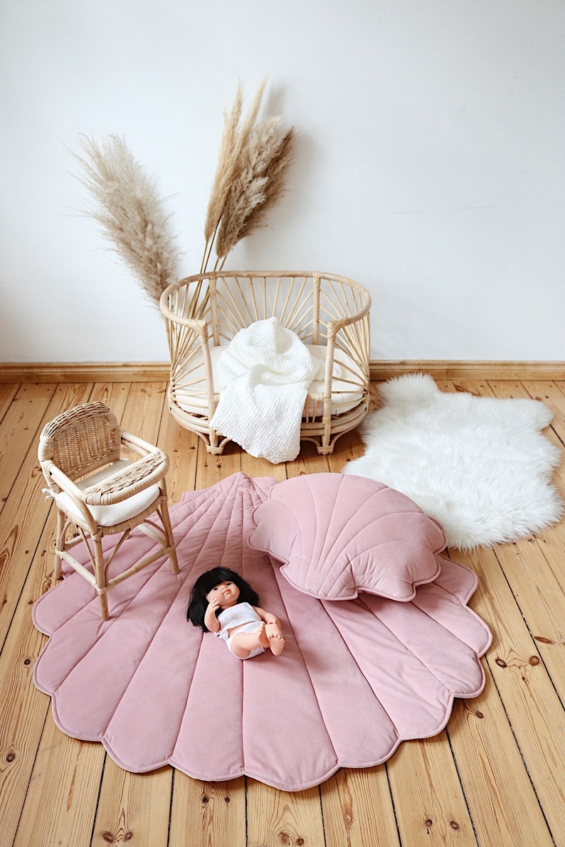 Velour large pillow shell soft pink